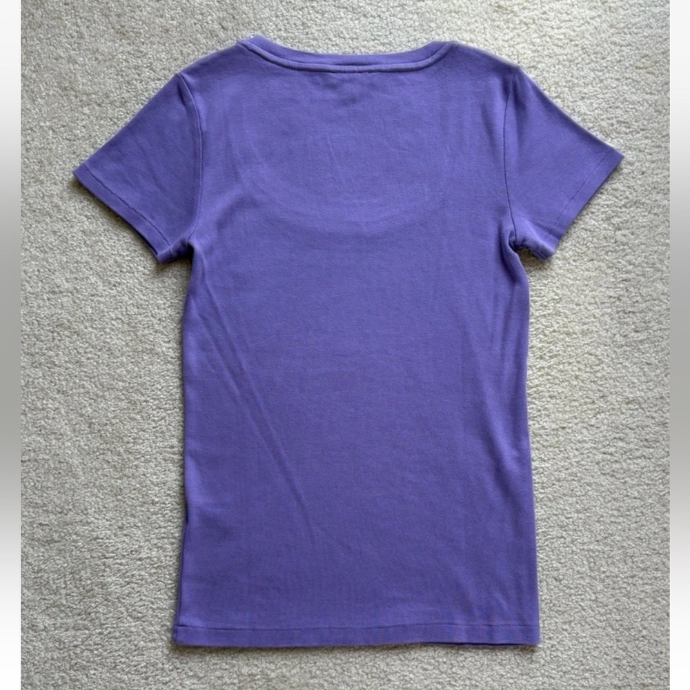 Polo Ralph Lauren Scoop Neck T Shirt Top Womens M Purple Pony Short Slv Spring - Picture 2 of 8